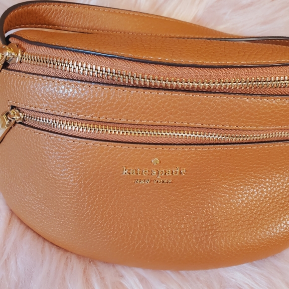 Belt bag leathered pebble gingerbread kate spade nwt - Picture 2 of 5